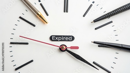 Wallpaper Mural Clock face with expired label and hands indicating zero hour Torontodigital.ca