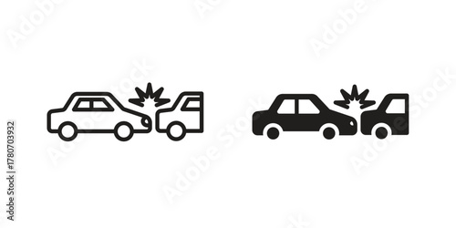 Accident icon silhouette vector designs. Editable Strokes
