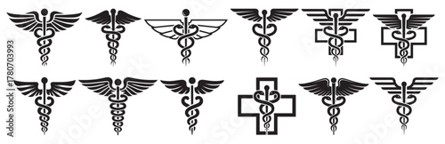 cacudeus hospital shilhuette icon set
