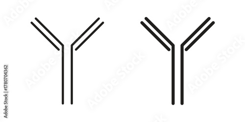 Antibody icon silhouette vector designs. Editable Strokes