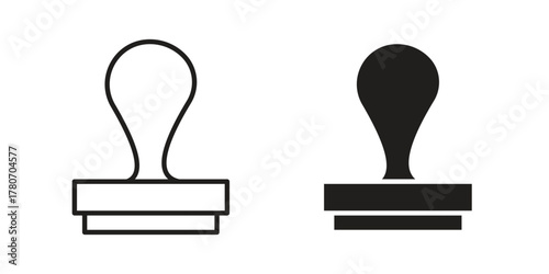 Approval stamp icon silhouette vector designs. Editable Strokes