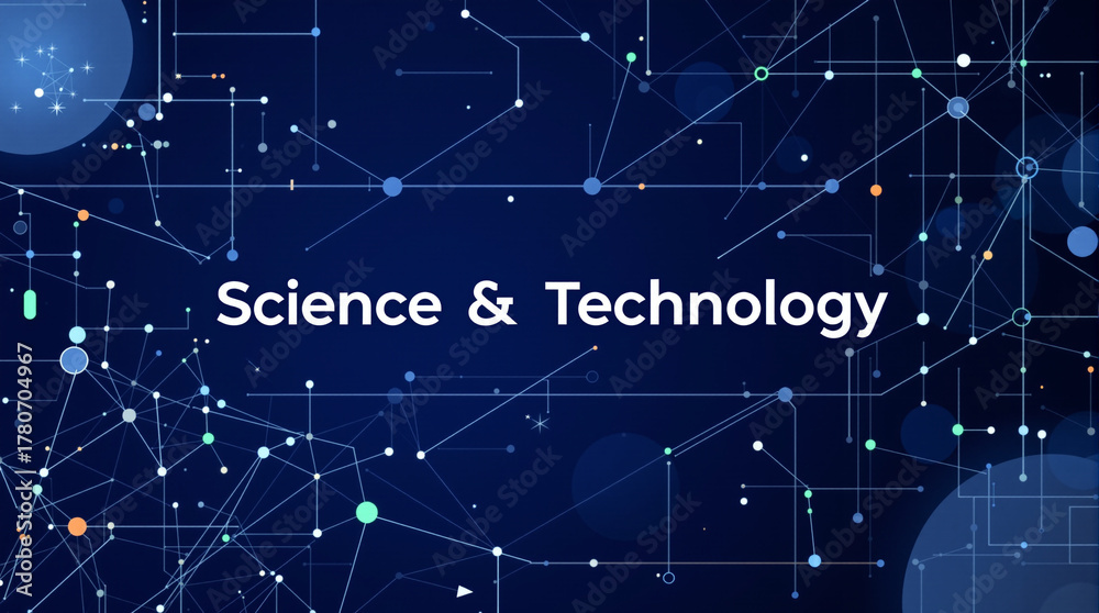 Fototapeta premium Futuristic Plexus Template – Digital Science and Innovation Presentation Background