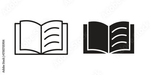 Book icon silhouette vector designs. Editable Strokes