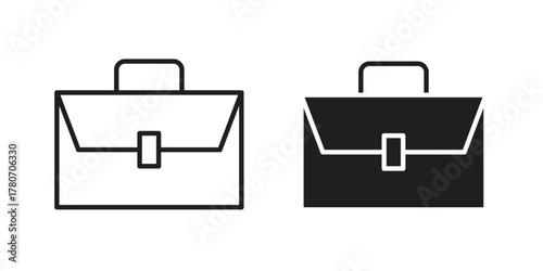 Briefcase icon silhouette vector designs. Editable Strokes