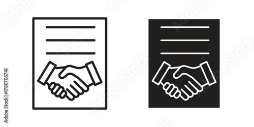 Business deal icon silhouette vector designs. Editable Strokes