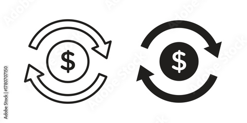Cash flow icon silhouette vector designs. Editable Strokes
