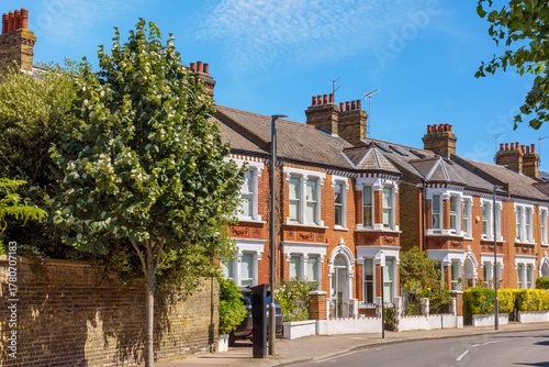 Red brick buildings. London, England