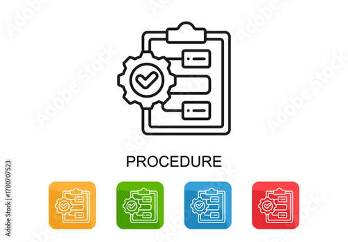 Procedure Icon Multi Color Vector Illustration