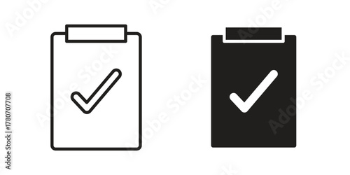 Checklist icon silhouette vector designs. Editable Strokes