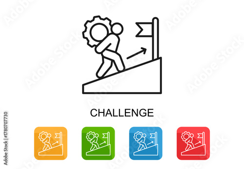 Challenge Icon Multi Color Vector Illustration