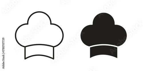 Chef hat icon silhouette vector designs. Editable Strokes