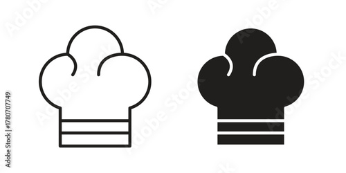 Chef icon silhouette vector designs. Editable Strokes