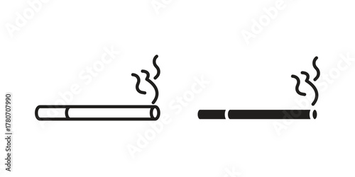 Cigarette icon silhouette vector designs. Editable Strokes