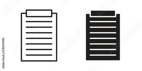Clipboard icon silhouette vector designs. Editable Strokes
