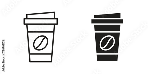 coffee cup icon silhouette vector designs. Editable Strokes