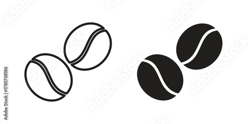 Coffee Bean icon silhouette vector designs. Editable Strokes