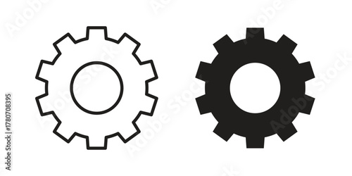 Cogwheel icon silhouette vector designs. Editable Strokes