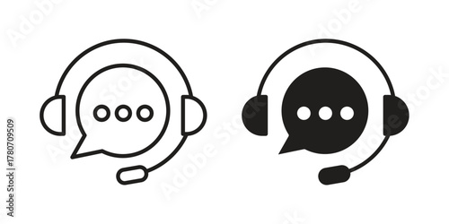 Customer service icon silhouette vector designs. Editable Strokes