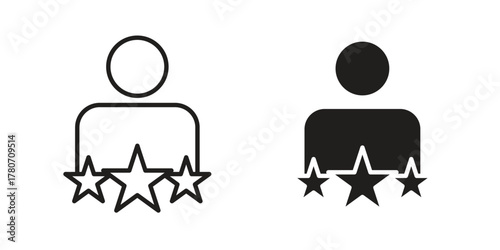 Customer satisfaction icon silhouette vector designs. Editable Strokes