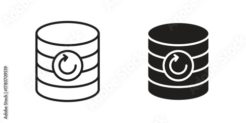 Data backup icon silhouette vector designs. Editable Strokes