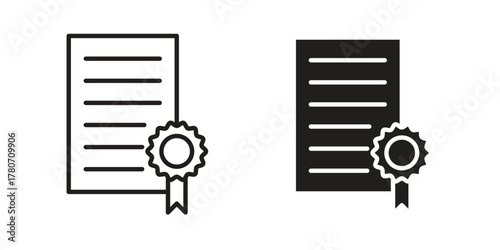 Diploma icon silhouette vector designs. Editable Strokes