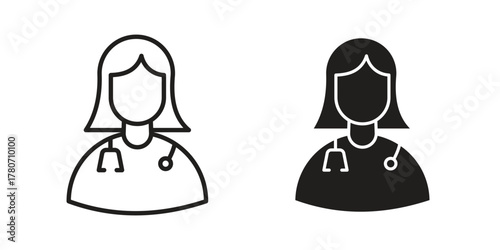 Doctor icon silhouette vector designs. Editable Strokes