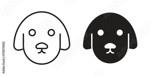 Dog icon silhouette vector designs. Editable Strokes