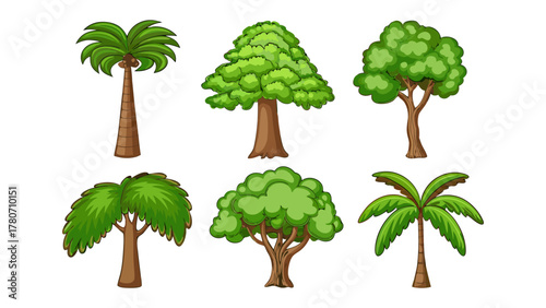 Diverse Tree Collection: A collection of various trees, each boasting unique foliage and form, showcasing the versatility of nature's artistry.