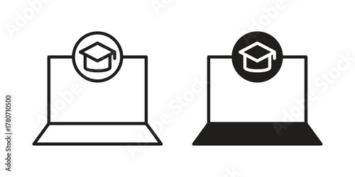 E-learning icon silhouette vector designs. Editable Strokes