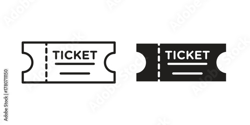 Event ticket icon silhouette vector designs. Editable Strokes