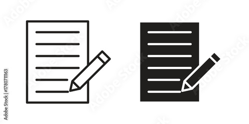 Exam icon silhouette vector designs. Editable Strokes