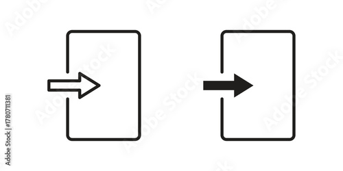 Exit icon silhouette vector designs. Editable Strokes