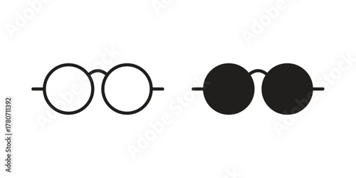 Eye glasses icon silhouette vector designs. Editable Strokes