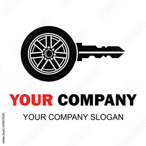 Car wheel and key logo