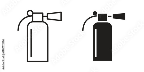 Fire extinguisher icon silhouette vector designs. Editable Strokes