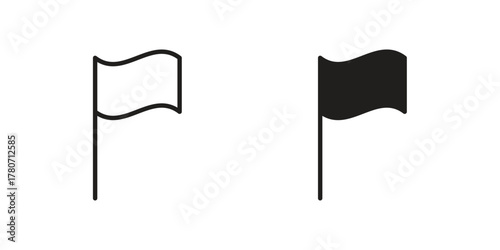 Flag icon silhouette vector designs. Editable Strokes