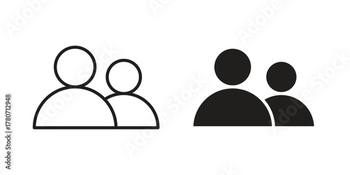 Friends icon silhouette vector designs. Editable Strokes