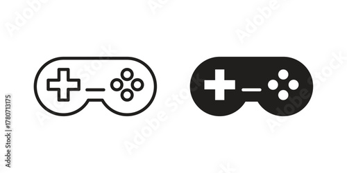 Game controller icon silhouette vector designs. Editable Strokes