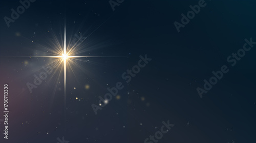 Bright Christmas star shining in dark blue sky symbolizing hope and divine light
