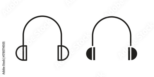 Headphones icon silhouette vector designs. Editable Strokes