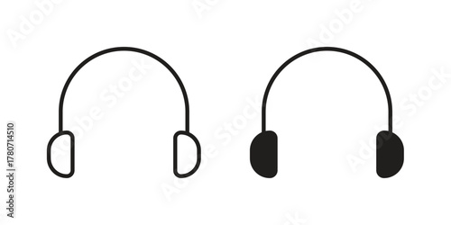 Headphone icon silhouette vector designs. Editable Strokes
