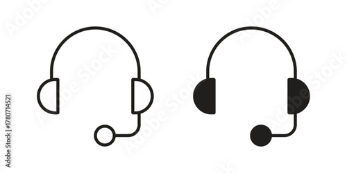 Headset icon silhouette vector designs. Editable Strokes