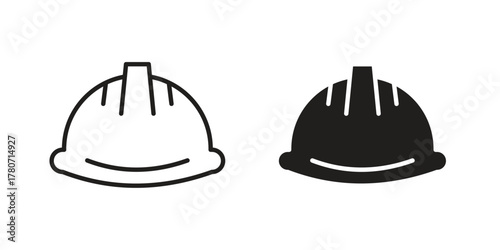 Helmet icon silhouette vector designs. Editable Strokes