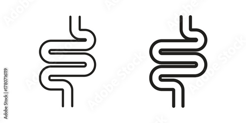Intestines icon silhouette vector designs. Editable Strokes