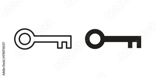 key icon silhouette vector designs. Editable Strokes