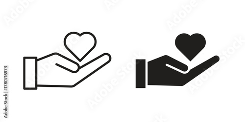 Life insurance icon silhouette vector designs. Editable Strokes