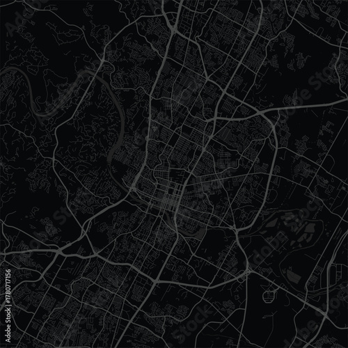 Austin City Map Elegant black on gray wall decor featuring sleek urban grid lines in refined monochrome tones.