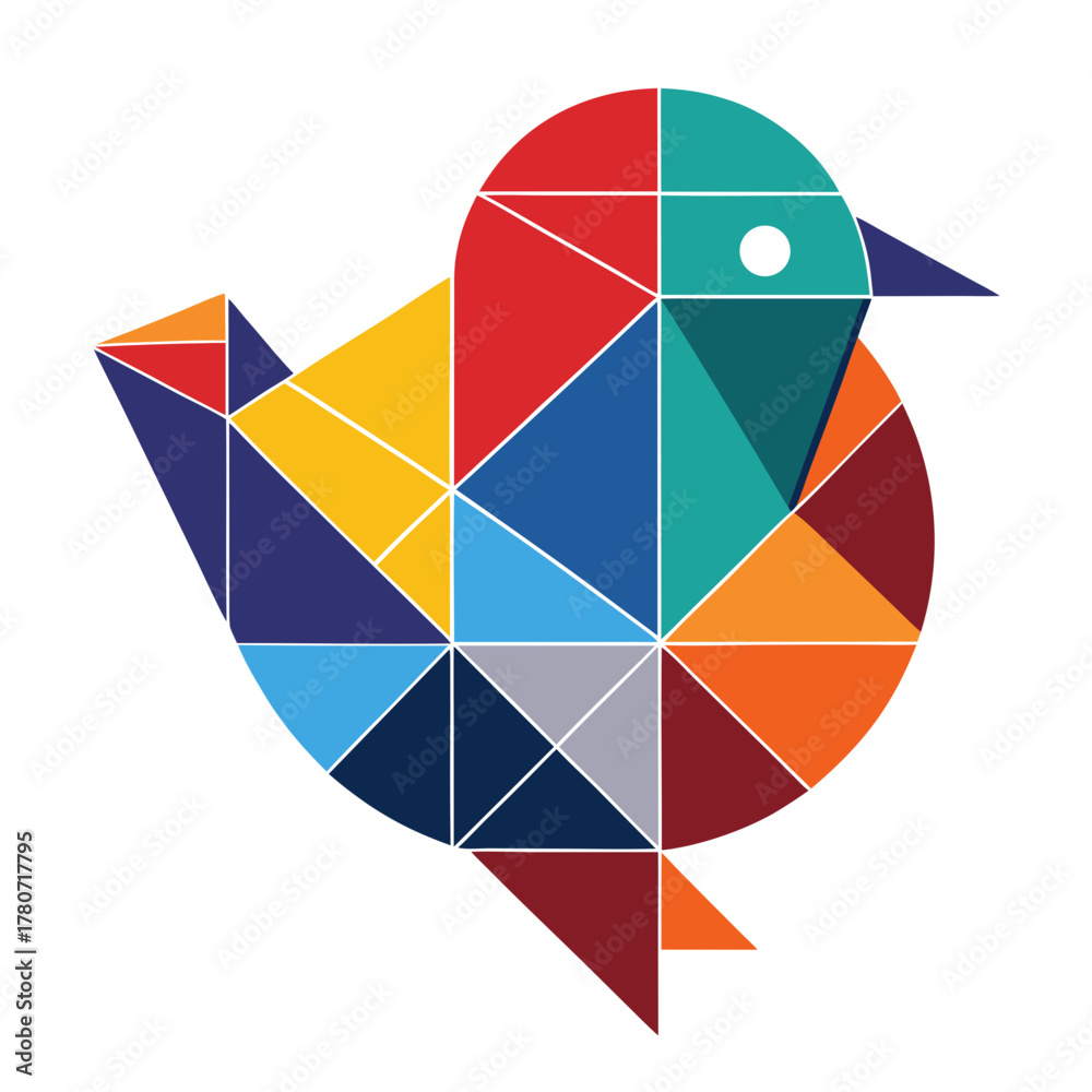 Obraz premium Colorful geometric bird illustration