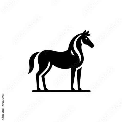 Horse elegant black silhouette