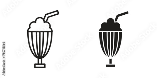 Milkshake icon silhouette vector designs. Editable Strokes